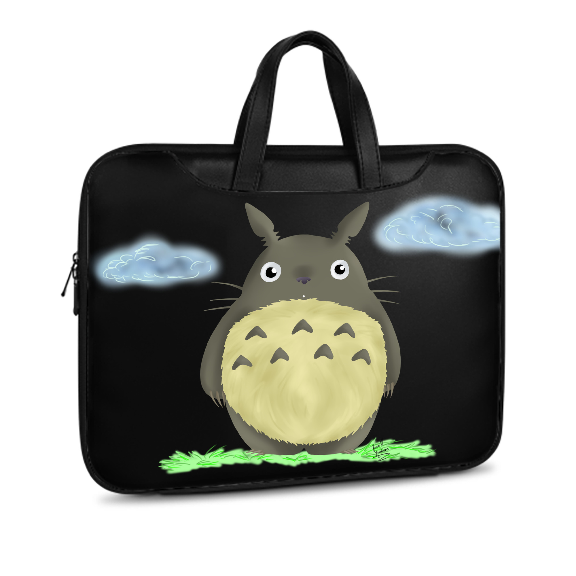 （画像用） となりのトトロ 草壁メイ 草壁サツキ My Neighbor Totoro Satsuki Kusakabe Mei Kusakabe レザーラップトップバッグ　ノートパソコンケース