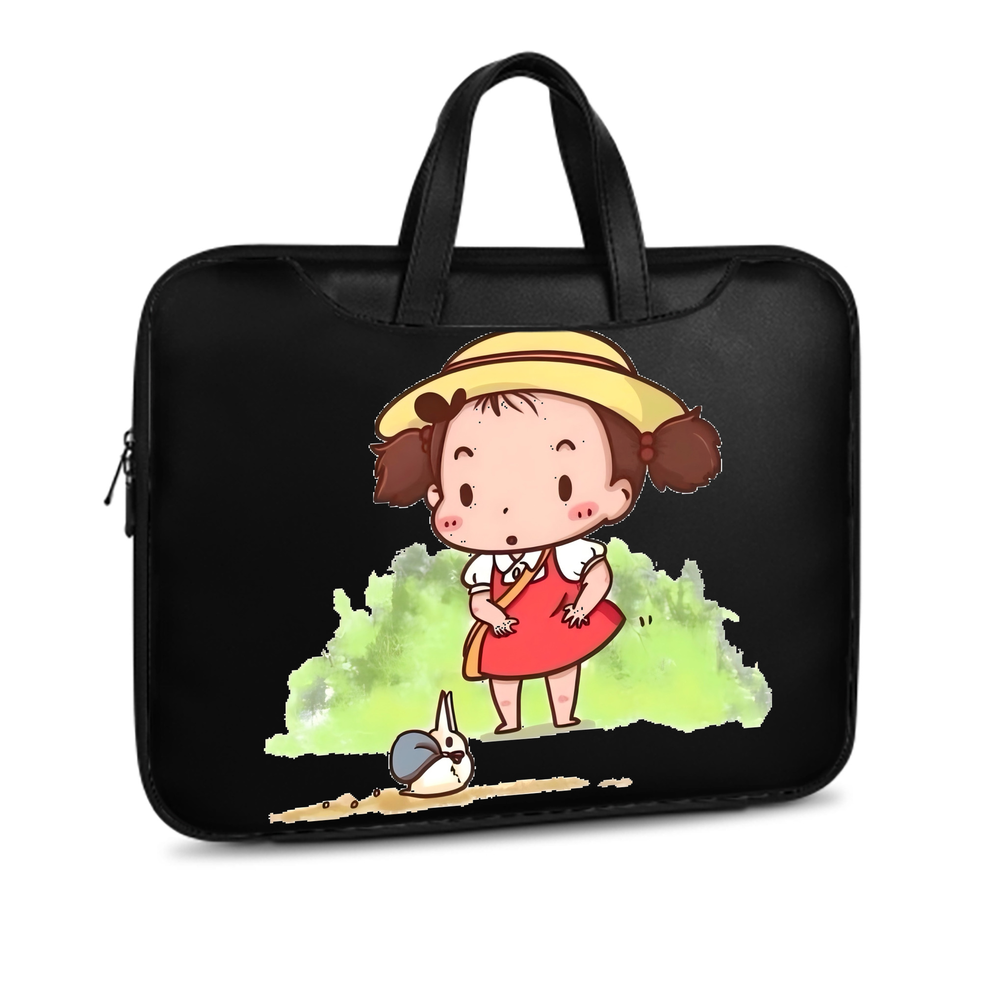 （画像用） となりのトトロ 草壁メイ 草壁サツキ My Neighbor Totoro Satsuki Kusakabe Mei Kusakabe レザーラップトップバッグ　ノートパソコンケース