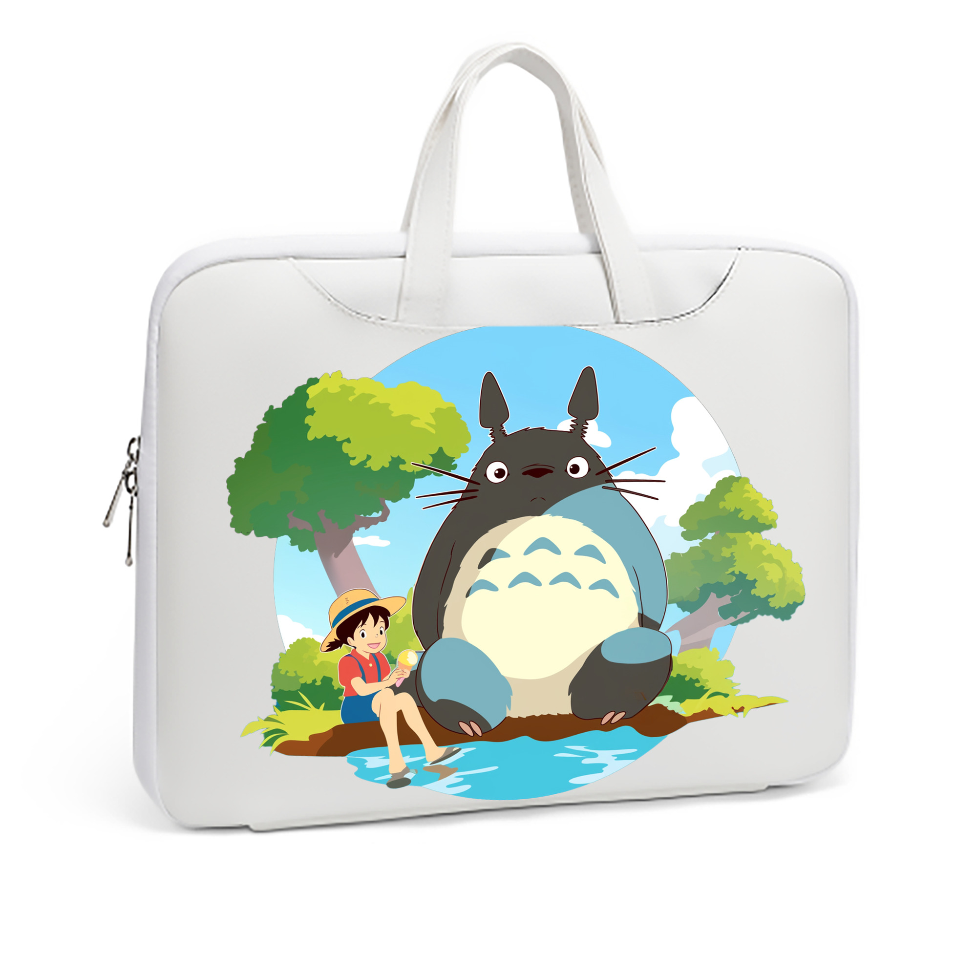 （画像用） となりのトトロ 草壁メイ 草壁サツキ My Neighbor Totoro Satsuki Kusakabe Mei Kusakabe レザーラップトップバッグ　ノートパソコンケース
