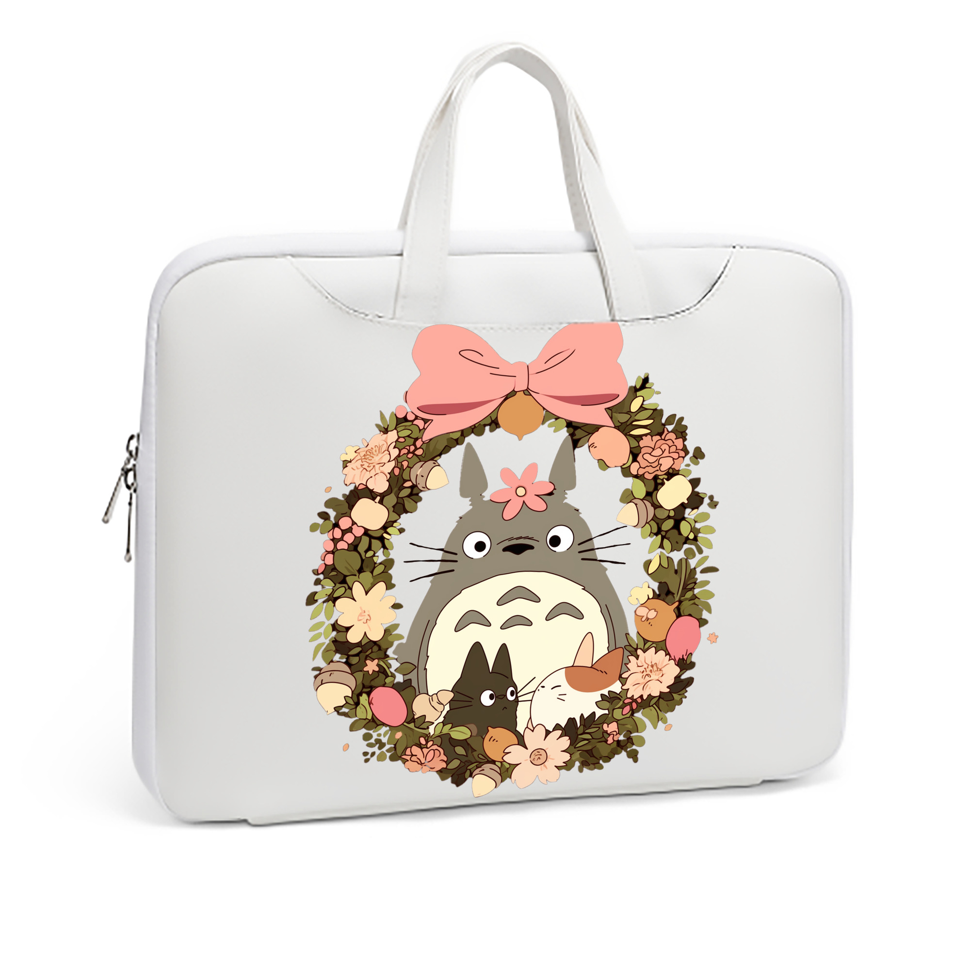 （画像用） となりのトトロ 草壁メイ 草壁サツキ My Neighbor Totoro Satsuki Kusakabe Mei Kusakabe レザーラップトップバッグ　ノートパソコンケース