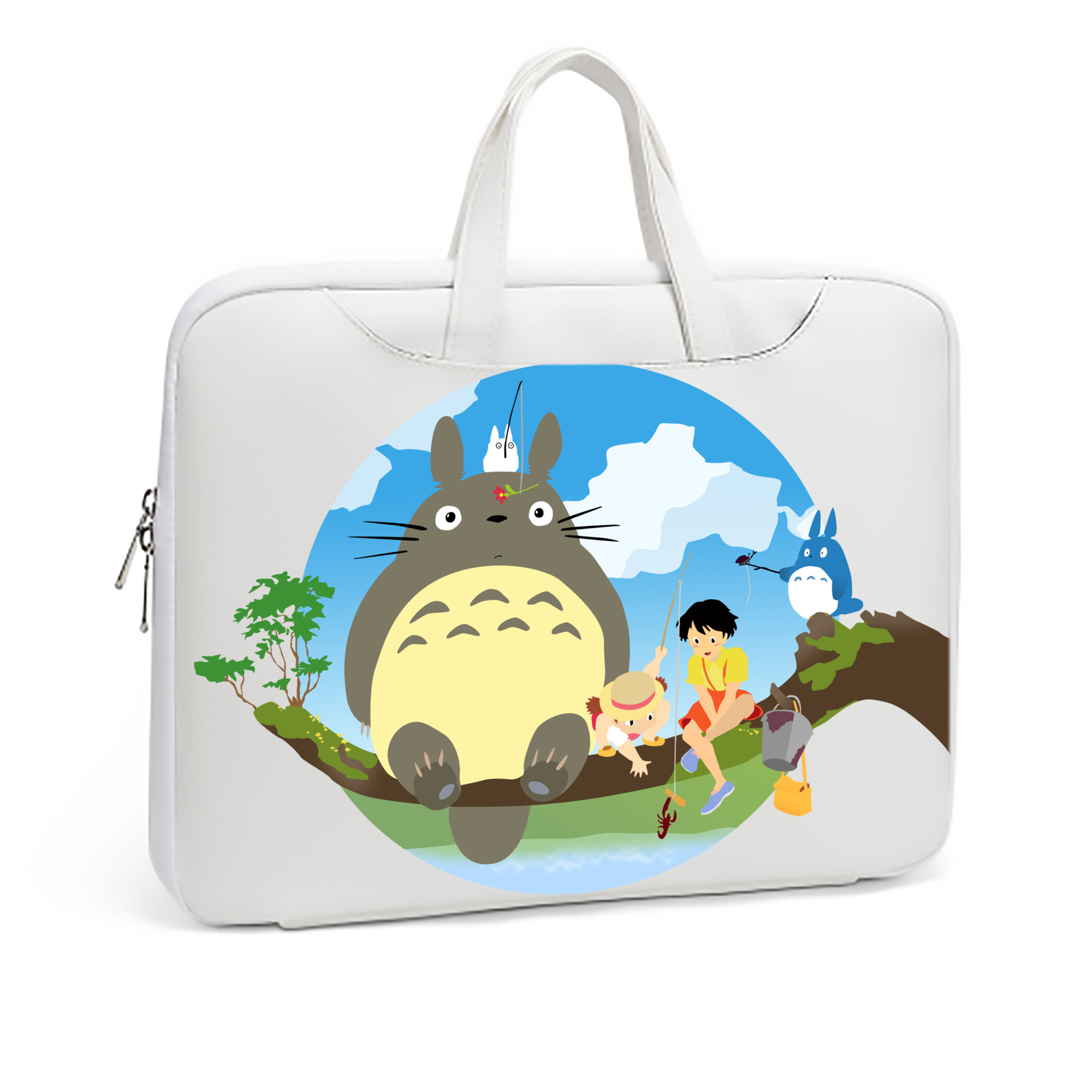 （画像用） となりのトトロ 草壁メイ 草壁サツキ My Neighbor Totoro Satsuki Kusakabe Mei Kusakabe レザーラップトップバッグ　ノートパソコンケース