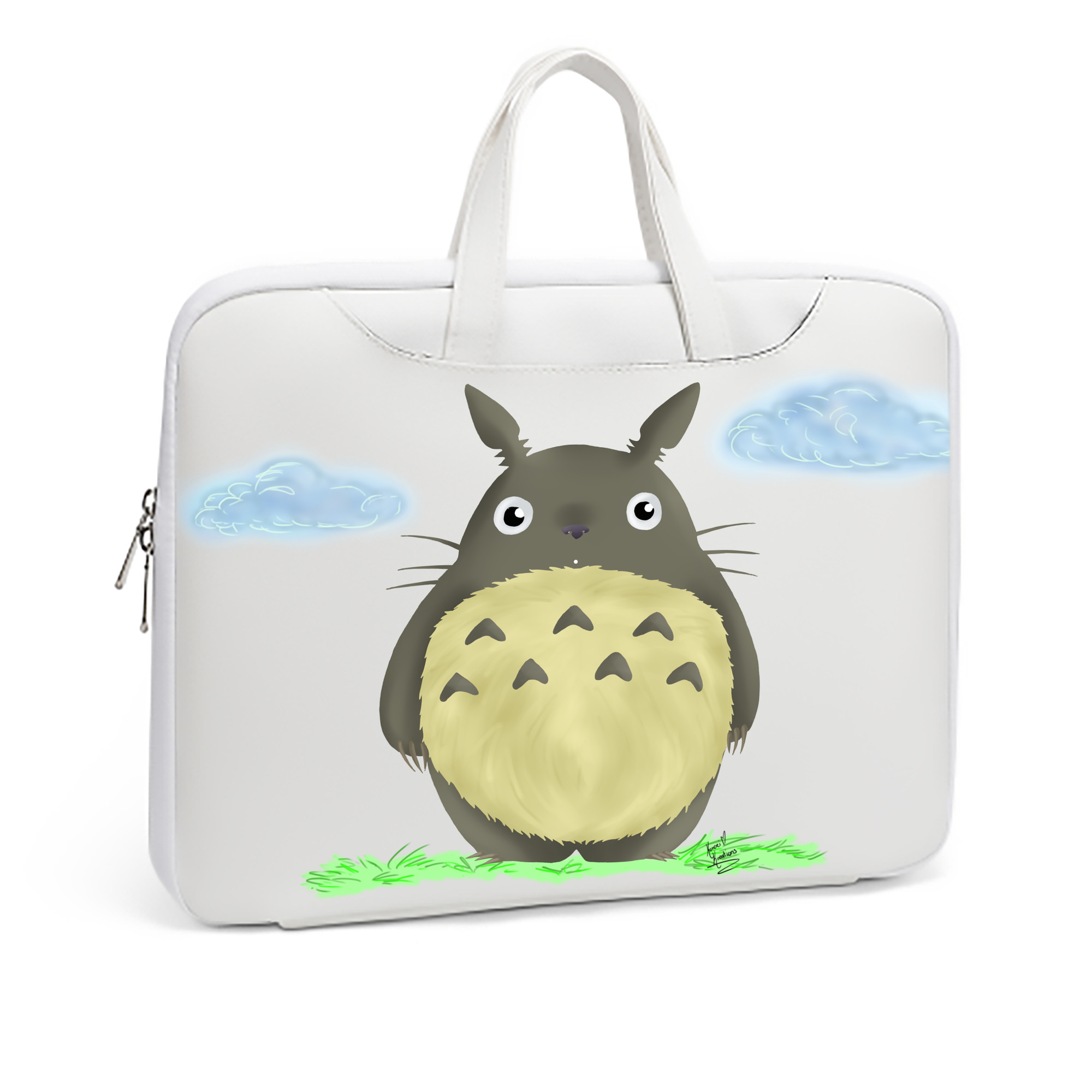 （画像用） となりのトトロ 草壁メイ 草壁サツキ My Neighbor Totoro Satsuki Kusakabe Mei Kusakabe レザーラップトップバッグ　ノートパソコンケース