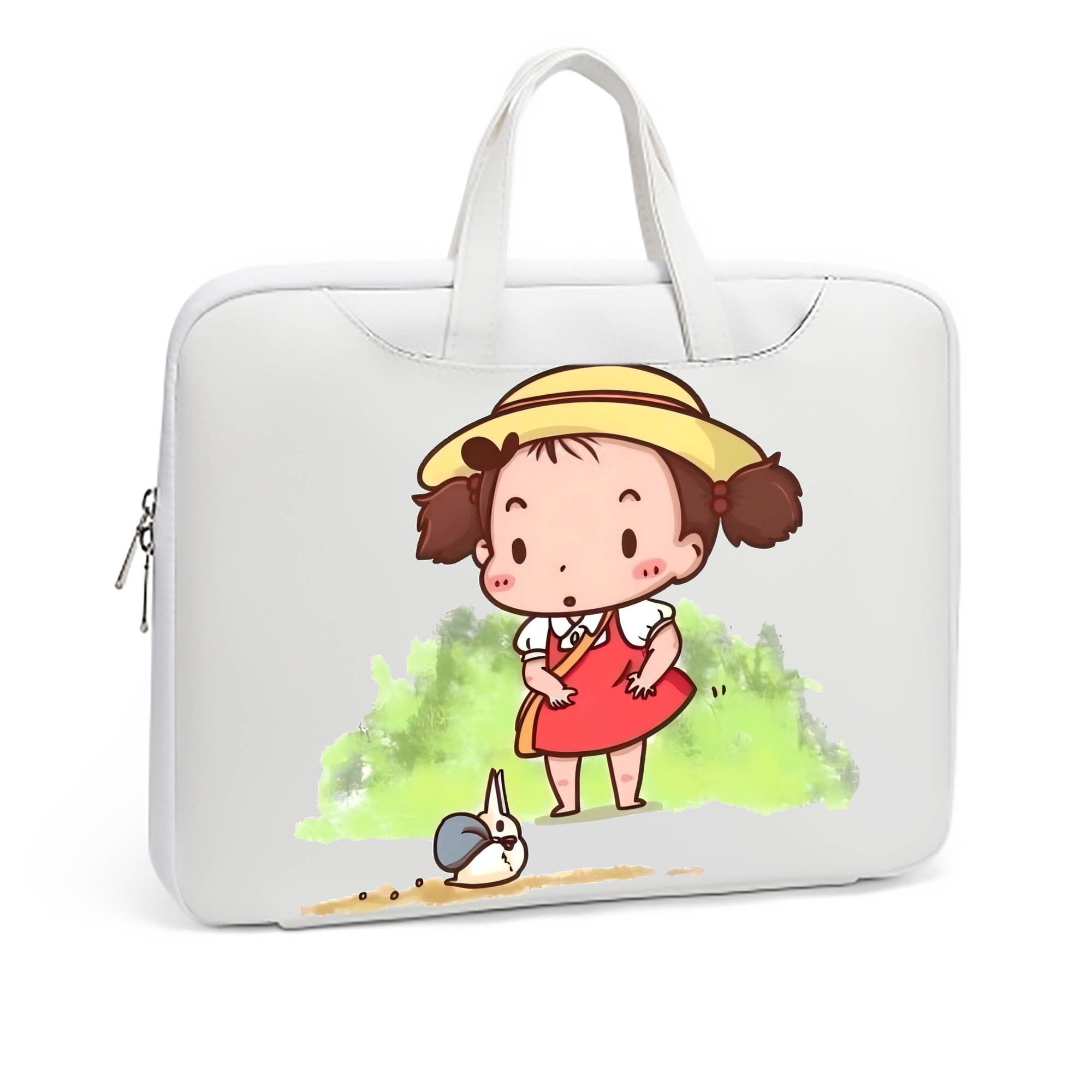 （画像用） となりのトトロ 草壁メイ 草壁サツキ My Neighbor Totoro Satsuki Kusakabe Mei Kusakabe レザーラップトップバッグ　ノートパソコンケース