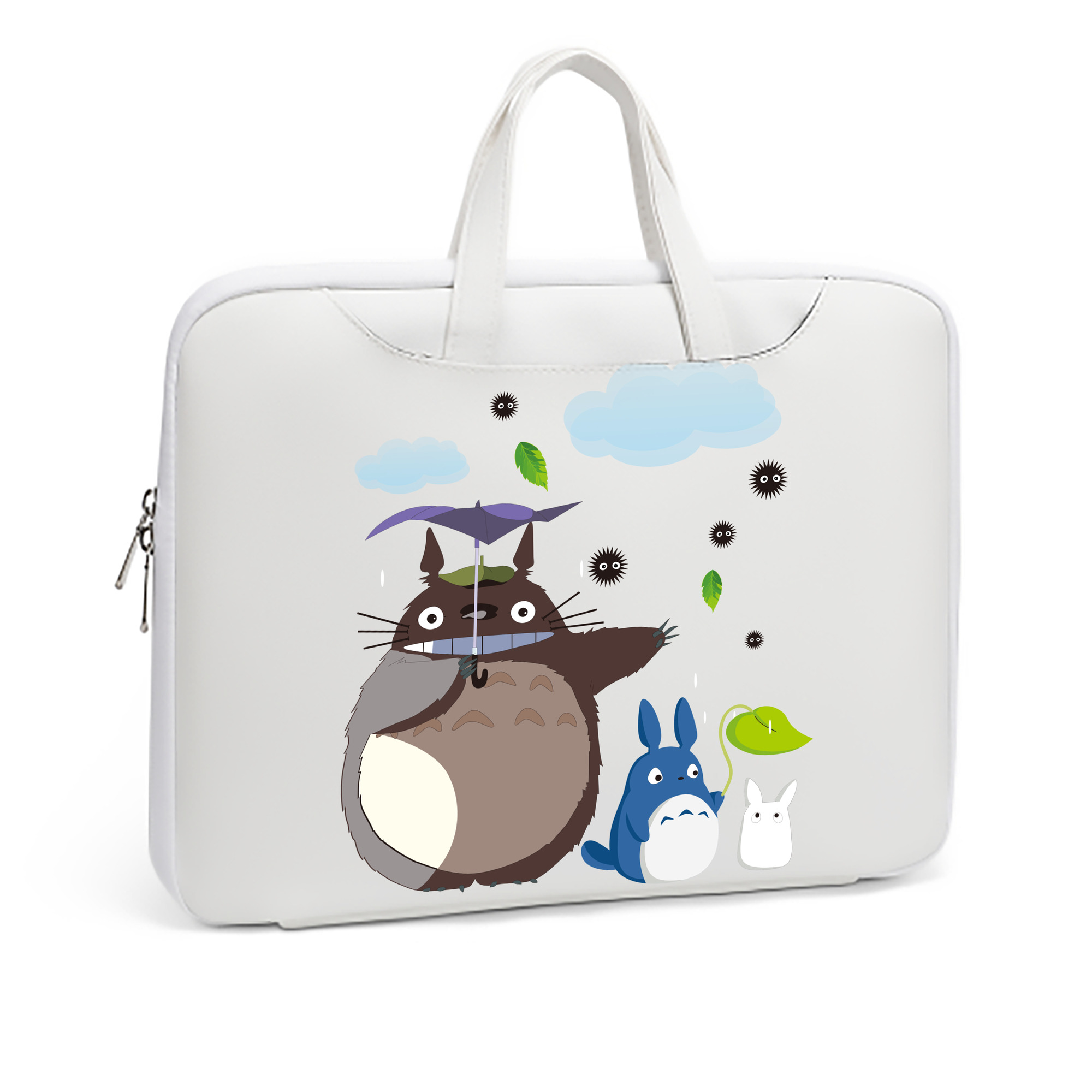 （画像用） となりのトトロ 草壁メイ 草壁サツキ My Neighbor Totoro Satsuki Kusakabe Mei Kusakabe レザーラップトップバッグ　ノートパソコンケース