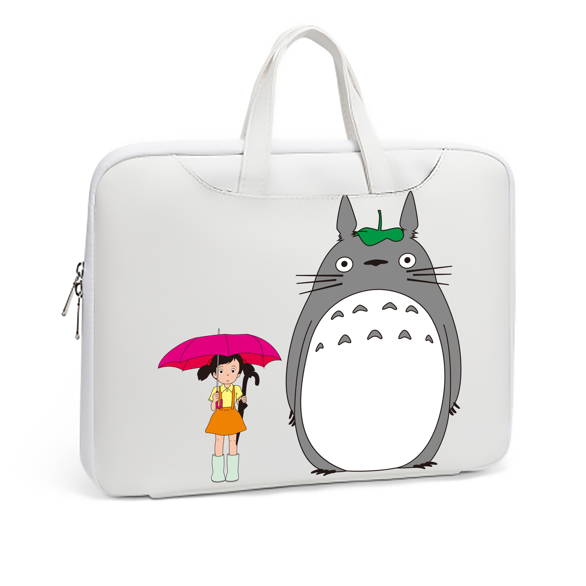 （画像用） となりのトトロ 草壁メイ 草壁サツキ My Neighbor Totoro Satsuki Kusakabe Mei Kusakabe レザーラップトップバッグ　ノートパソコンケース